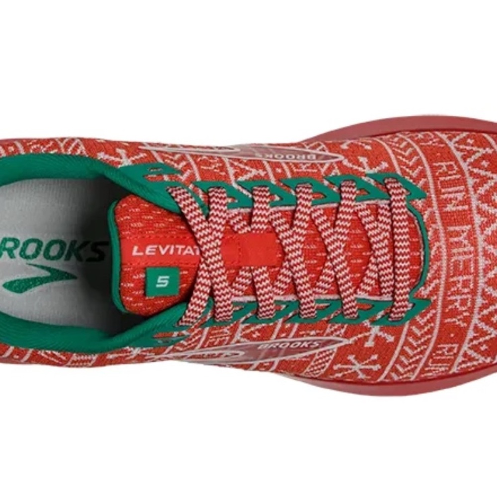Brooks Levitate 5 Run Merry Mens Size 12.5 Running Shoes Christmas Sweater - Picture 3 of 10